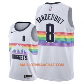 Maillot NBA Denver Nuggets Jarred Vanderbilt 8 2018-19 Nike City Edition Blanc Swingman - Homme
